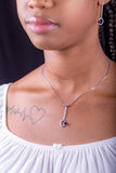 Mothers Day Gift, Silver and pearl jewelry set earrings necklace with black pearls