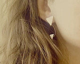 Gift for her, Modern post earrings Triangle sterling silver handmade