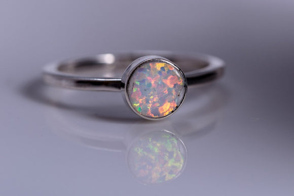 Mothers Day Gift, Opal ring small handmade semiprecious stone