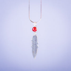 Bird Feather pendant,Sterling silver, handmade, Plumology ,Science, Earthy, Native southwestern Arizona influenced carnelian stone