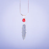 Bird Feather pendant,Sterling silver, handmade, Plumology ,Science, Earthy, Native southwestern Arizona influenced carnelian stone