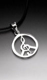 Treble clef Sterling silver pendant_052