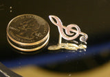 Tie tack lapel pin music treble clef Sterling silver unisex handmade artist signed cufflinks available