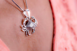 Mothers Day Gift, Silver Crab Necklace,  Cancer Zodiac sign