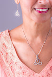 Yoga Gift, lotus necklace earring set, infinity jewelry, healing energy, Buddhist meditation Padmasana Yogi India, mind body spirit Hindi