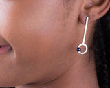 Mothers Day Gift, Silver and pearl jewelry set earrings necklace with black pearls