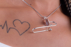 Mothers Day Gift, Trombone necklace silver handmade New Orleans Jazz inspired
