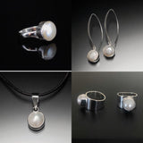 Silver Pearl Necklace Freshwater pendant Sterling silver handmade New Orleans jewelry