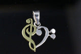 Mothers day gift, Music Heart Necklace Sterling silver with carnelian stone by New Orleans artist Chester Allen relationship jewelry art
