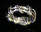 Silver ring, braided band, handmade mens jewelry, unisex made to size, artfully crafted silver ring jewelry by NOLA artist Chester Allen