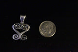 Mothers Day Gift for her, Silver heart necklace pendant Adinkra Sankofa afrocentric ancestor love learn from past meaningful