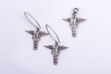 Medical Earrings, Sterling silver Caduceus handmade jewelry,  Great gift for a physician, nurse, medical student graduate necklace or pin