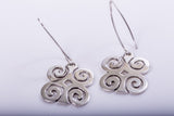 Mothers Day Gift, Rams horn earrings, Dwennimmen sterling silver dangle, adinkra jewelry represents Inner strength and humility