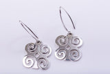 Mothers Day Gift, Rams horn earrings, Dwennimmen sterling silver dangle, adinkra jewelry represents Inner strength and humility