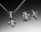 Mothers Day Gift, Silver Earrings Dangle Fleur de lis Louisiana Canada Louisville Boys Scouts Sterling jewelry signed sets available