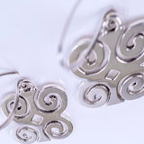 Mothers Day Gift, Rams horn earrings, Dwennimmen sterling silver dangle, adinkra jewelry represents Inner strength and humility