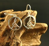 Peace Sign Pendant, fused with Music, treble clef symbol, handmade in Sterling silver part of Chester Allen Universalgroove series