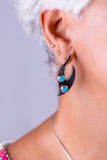 Mothers Day Gift, Silver Turquoise jewelry set, one of kind handmade sterling silver earring and necklace set