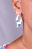 Mothers Day Gift, Silver Turquoise jewelry set, one of kind handmade sterling silver earring and necklace set