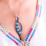 Mothers Day Gift, Silver Turquoise jewelry set, one of kind handmade sterling silver earring and necklace set