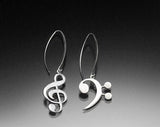 Bass clef necklace, left handers gift, handmade, Jazz bass pendant, great gift for band members, music teachers and music lovers