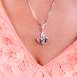 Fleur de lis Necklace Set handmade sterling silver gift,  signed by New Orleans jewelry artist Chester Allen