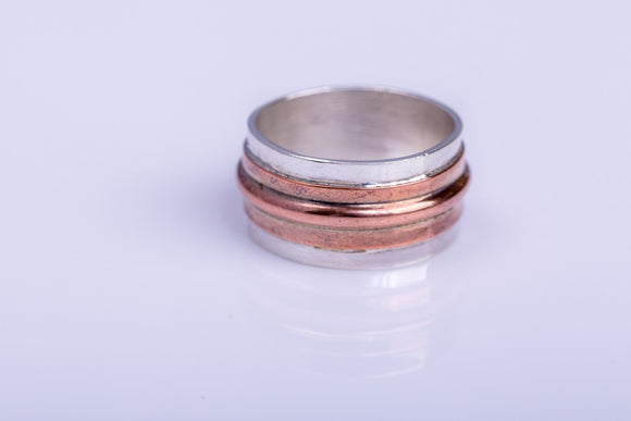 Silver Band Ring Handmade Sterling and Copper Mens ring, Can be used as a wedding ring, or thumb ring. Great one of a kind Birthday gift