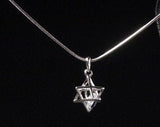 Merkaba star set Silver and floating crystal 3d star of David Earring and necklace set Yoga Jewish inspired gift