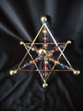 Merkaba star set Silver and floating crystal 3d star of David Earring and necklace set Yoga Jewish inspired gift