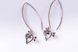 Mothers day gift,  Music heart Drop Earring Handmade Sterling silver Dangle dainty earring for girl playing music or a great teachers gift