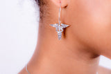 Medical Earrings, Sterling silver Caduceus handmade jewelry,  Great gift for a physician, nurse, medical student graduate necklace or pin