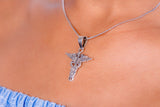 Medical Earrings, Sterling silver Caduceus handmade jewelry,  Great gift for a physician, nurse, medical student graduate necklace or pin