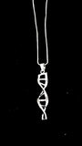 DNA Necklace, double helix pendant with Celtic Interlaced triqueta gift, sterling silver handmade Necklace science genetics jewelry