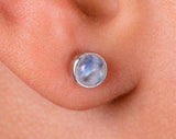 Moonstone stud earrings, jewelry of new beginnings, dainty Moonstone earring, Gift for growth, strength, good luck, gift for mom