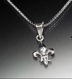 Fleur de lis Necklace, handmade sterling silver pendant signed by New Orleans jewelry artist Chester Allen