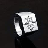 Papa Legba cuff, wide leather bracelet, Silver handmade engraved jewelry, Legba veve, gift for boyfriend, woman adjustable