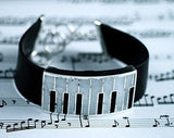Mothers Day Gift for him, Mens ring, Sterling silver handmade music jewelry, with repurposed piano keys