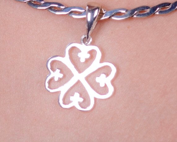 Mothers Day Gift, Nyame Dua Necklace, means Tree of God, Handmade Sterling silver Adinkra Pendant, represents the Sacred spot
