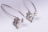 Bold Silver Necklace, heart Pendant, Gift for DJ,  Musical Love necklace, Graduation gift,