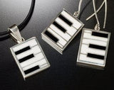 Piano ring  Sterling silver handmade with recycles piano keys