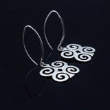 Mothers Day Gift, Rams horn earrings, Dwennimmen sterling silver dangle, adinkra jewelry represents Inner strength and humility