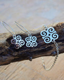 Mothers Day Gift, Rams horn earrings, Dwennimmen sterling silver dangle, adinkra jewelry represents Inner strength and humility