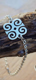 Mothers Day Gift, Silver Heart bracelet, Sankofa heart link bracelet,