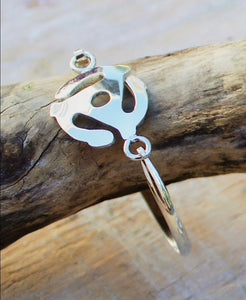 Mothers Day Gift, 45 rpm adapter Bracelet  handmade Sterling silver great music retro gift