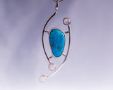 Gift for healing and new beginnings,  Turquoise necklace with moonstone, December birthstone gift