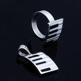 Mothers Day Gift, Silver Earrings Piano Key Dangle white and black handmade jewelry New Orleans recycled fun
