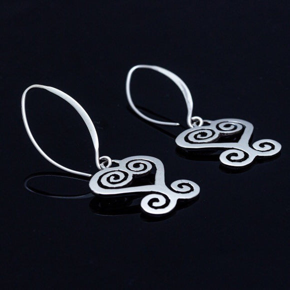 sankofa heart earrings sterling silver adinkra heart dangle earrings