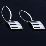 Mothers Day Gift, Silver Earrings Piano Key Dangle white and black handmade jewelry New Orleans recycled fun