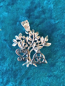Mothers Day Gift, tree of life necklace, African and Celtic symbols in unique silver pendant,heart sankofa, triqueta