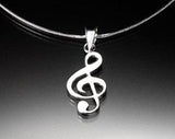 Tie tack lapel pin music treble clef Sterling silver unisex handmade artist signed cufflinks available
